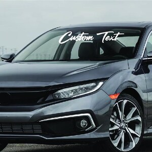 Custom Text Vinyl Lettering Decal, Windshield Banner Sticker, Create Your Own Personalized Window Stickers