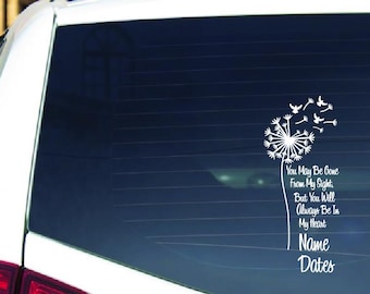 In Loving Memory Car Decal: Dandelion Remembrance Sticker