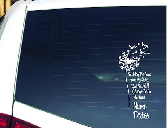 In Loving Memory Car Decal: Dandelion Remembrance Sticker