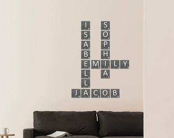 Large 5-Inch Scrabble Letter Decals: Removable Apartment Gallery Wall Art