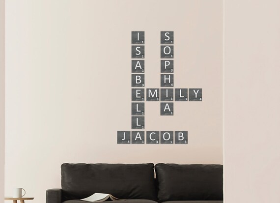 Large 5-Inch Scrabble Letter Decals: Removable Apartment Gallery Wall Art