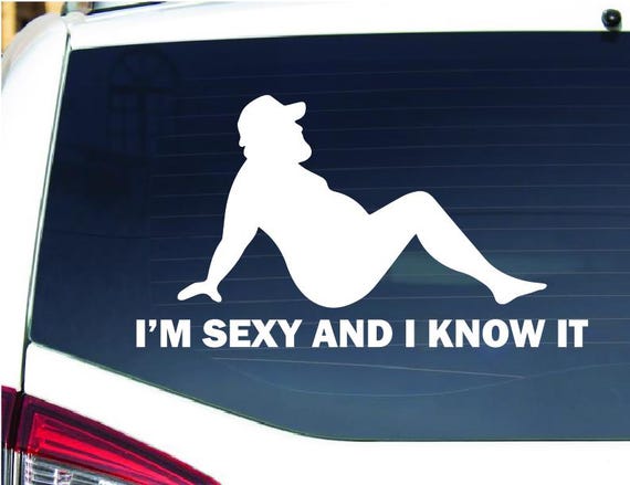 Dad Bod Custom Vinyl Decal Sexy and I Know It Trucker Sticker, Funny Car Custom Stickers, Dad Bod Custom Car Vinyl Decals