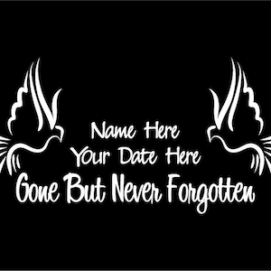 In Memory of Decal Custom Window Vinyl Sticker with Flying Doves, Memory Window Decal, Memorial Car Decals, Memorial Decal for Loved One