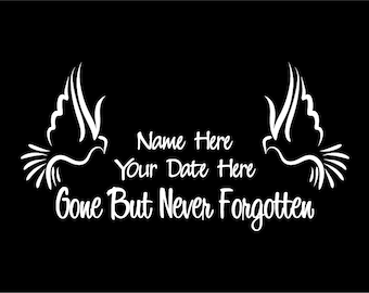 In Loving Memory Dove Decal: Peaceful Remembrance Car Sticker