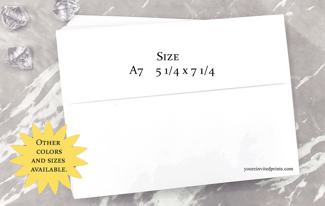 A7 White Envelopes 5x7 Envelopes for Invitations Etsy