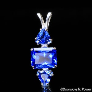 Siberian Blue Quartz Gemstone Healing Crystal Pendant .925 SS