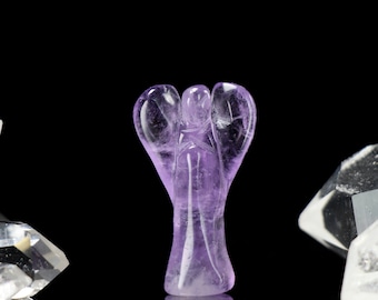 Amethyst Quartz Pocket Angel Crystal &#39;Guardian Angel&#39; Blessed & Energized