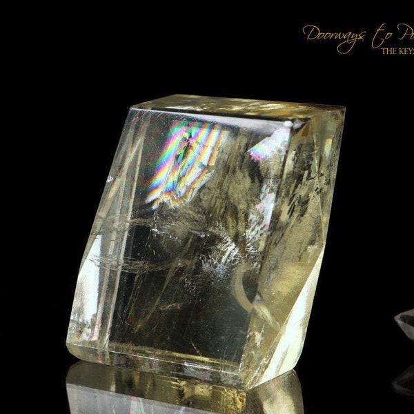 Golden Optical Calcite Crystal with Rainbows 'Multi Dimensional Awareness'