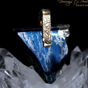 Covellite Light Language Crystal Pendant 14k Gold Ultra Rare