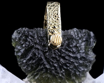 Moldavite Tektite Light Language Crystal Pendant 14k Ultra Rare