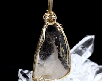Brookite Manifestation Quartz Crystal Pendant 14k RESERVED