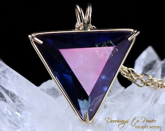 Tanzine Aura Angelic Star Quartz Crystal Pendant 14k