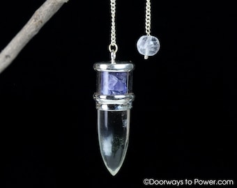 Amazing Clear Quartz Tanzanite Crystal Pendulum &quot;Stone of Magic&quot; A +++ Top quality RARE