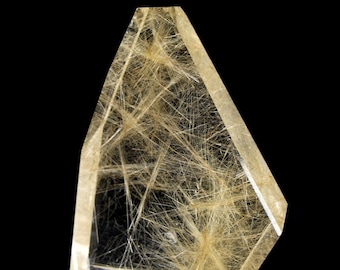 Extraordinary Golden Rutile Quartz Crystal Sculpture 'Lighted Spirit' Museum Quality