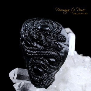 Tibetan Tektite Synergy 12 Stone Crystal Dragon Carving  Ultra Rare & Powerful