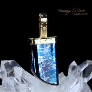Pendente in cristallo di linguaggio della luce di Covellite 22k immagine 1