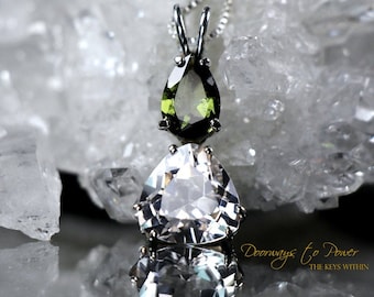 Synergy 12 Stone Pendant Danburite Gemstone & Moldavite Stone A+++ Healer Pendant