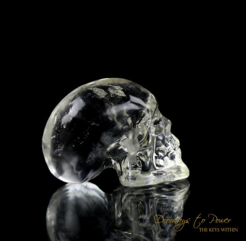 Golden Phenacite Crystal Skull Carving Ultra Rare Synergy 12 Stone 'Collectors Quality'
