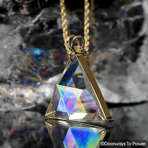Angel Aura Star of David Pendant Triangle pendant Vogel Crystal Pendant 14k Gold Crystal Necklace