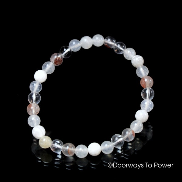 Vibrational Ascension™ 2021 Crystal Energy Bracelet White Azeztulite, Agnitite, Satya Mani Quartz, Satyaloka Clear Azeztulite