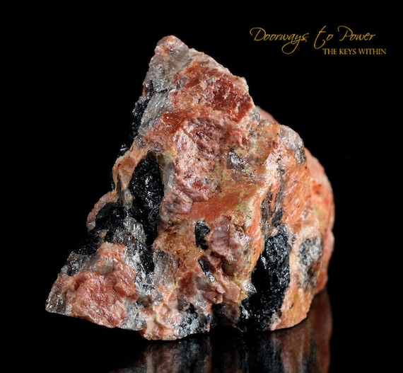 Red Dragon Euphoralite Crystal Altar Stone With Black Tourmaline