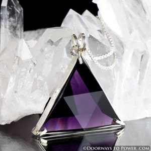 Siberian Purple Quartz Star of David Vogel Crystal Pendant 925 Sterling Silver A +++++ Triangle Pendant