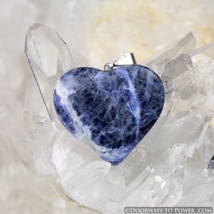 Sodalite Casa Crystal Heart Pendant Blessed and Energized