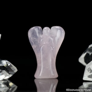Blessed & Energized Guardian Angel Rose Quartz Casa Crystal Pocket Angels Hand Carved Crystal Angels - Inspiring Uplifting Gifts
