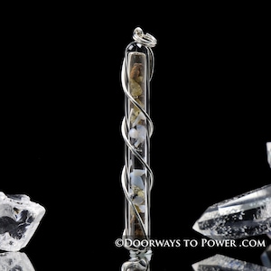 Black Macrame Crystal, Gemstone Necklace Holder M188