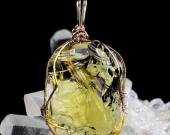 Dynamic Heliodor Andara Crystal Pendant 14k 'Divine Will'