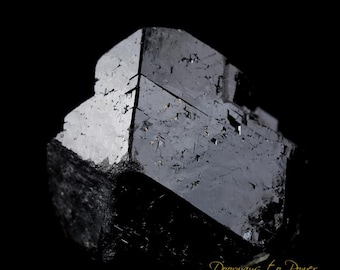 Black Tourmaline Etched Record Keeper Crystal Cannon 'Armor Grid'