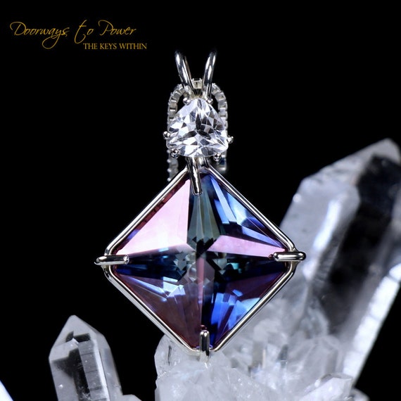 Tanzine Aura Quartz Danburite Magician Stone Crystal Pendant