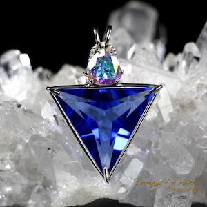 Siberian Blue Quartz Mystic Topaz Angelic Star Crystal Necklace Pendant ∞