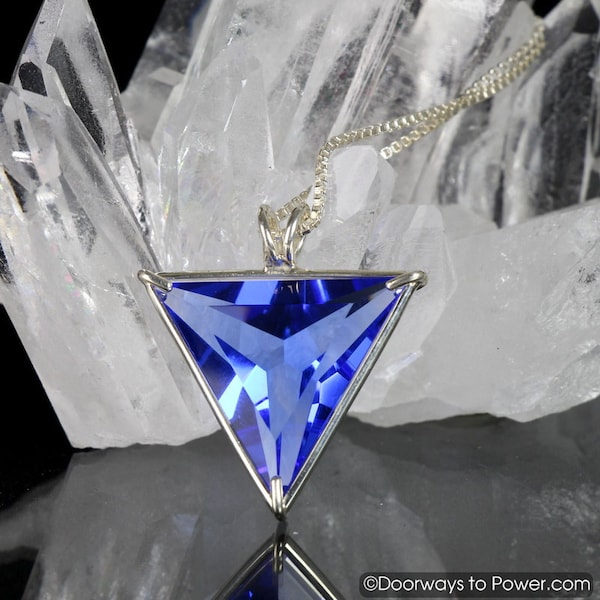 Cuarzo azul siberiano Angelic Star Crystal Colgante .925 Plata esterlina Colgante de cristal de cuarzo curativo Collar A ++