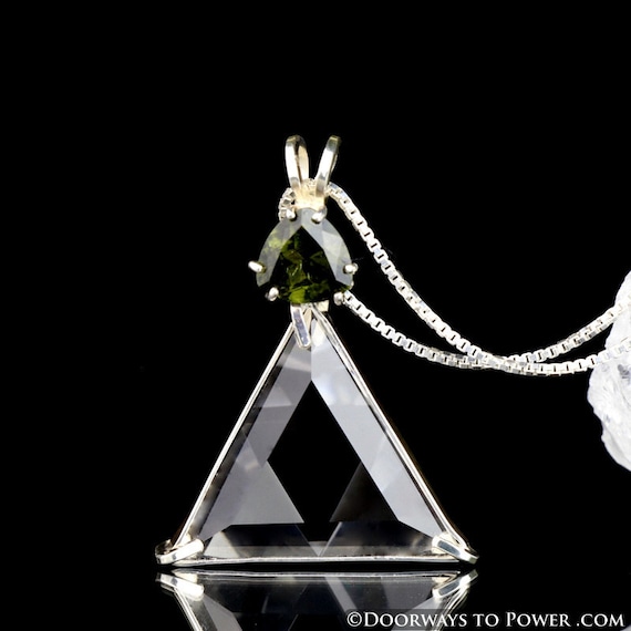 Amazing Clear Quartz Moldavite Star Of David Vogel Triangle - Vogel Star Of David Crystal Pendant Amazing Clear Quartz Moldavite Star Of David Vogel Triangle - Vogel Star Of David Crystal Pendant