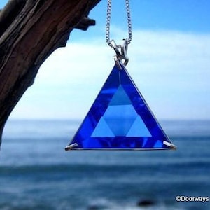 Siberian Blue Quartz Star of David Vogel Crystal Pendant Necklace in .925 Sterling Silver