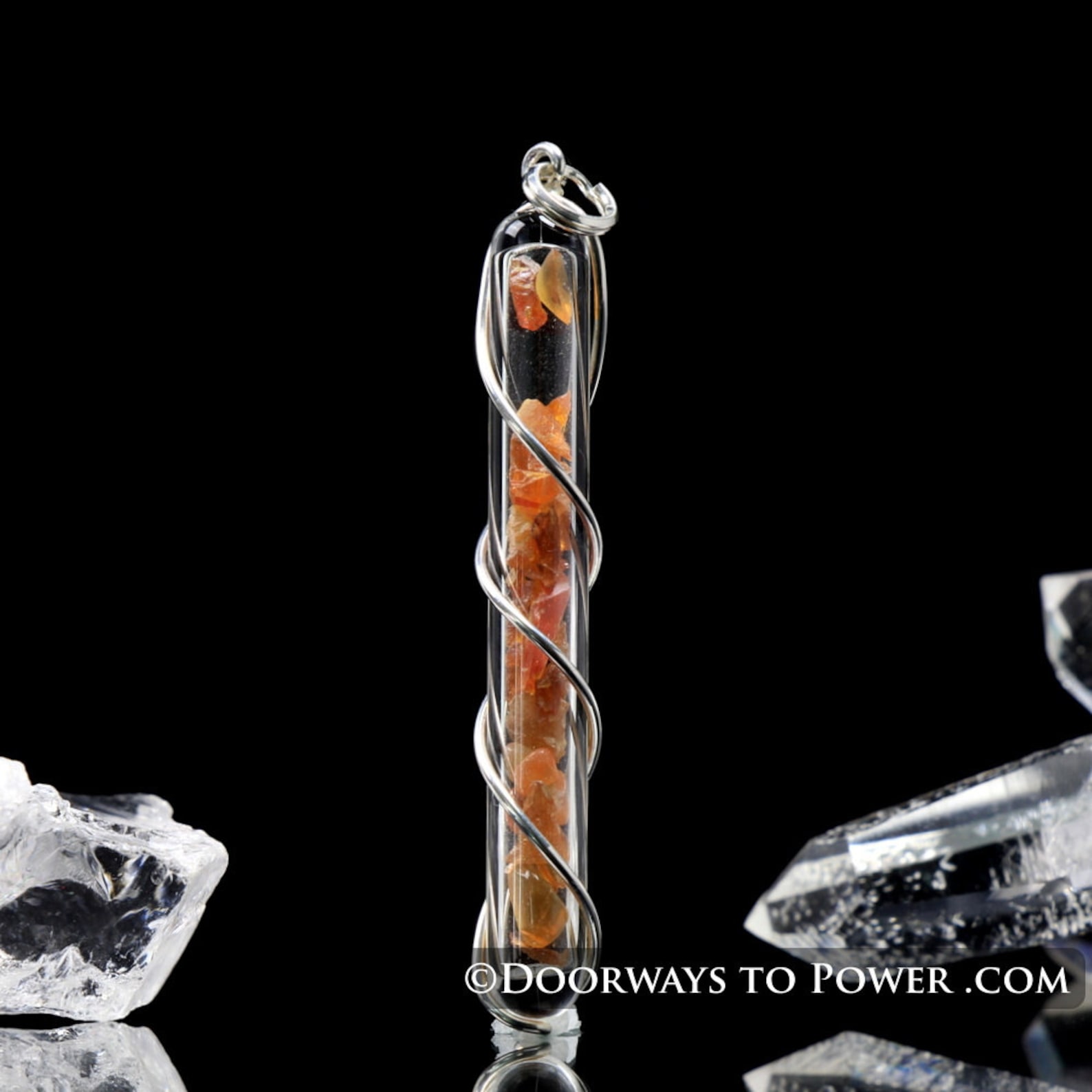 Creativity Crystal Energy Pendant .925 SS Zincite Carnelian Etsy