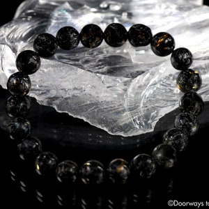 Ancient Nuummite Crystal Healing Energy Bracelet &#39;3 billion years old&#39; A++