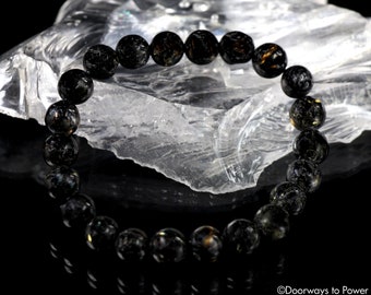 Ancient Nuummite Crystal Healing Energy Bracelet '3 billion years old' A++