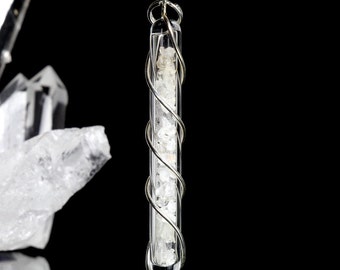 Powerful Ascension Crystal Pendant - Satyaloka Azeztulite Phenacite Petalite Herderite White Azeztulite Danburite Sterling Silver