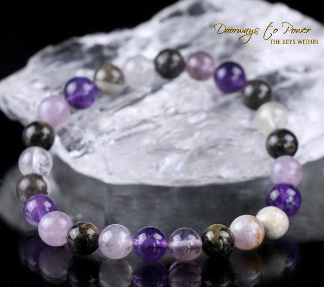 10kパープルストーン ブレスレット Aurastarlite & Phenacite Neurological Support Energy Bracelet