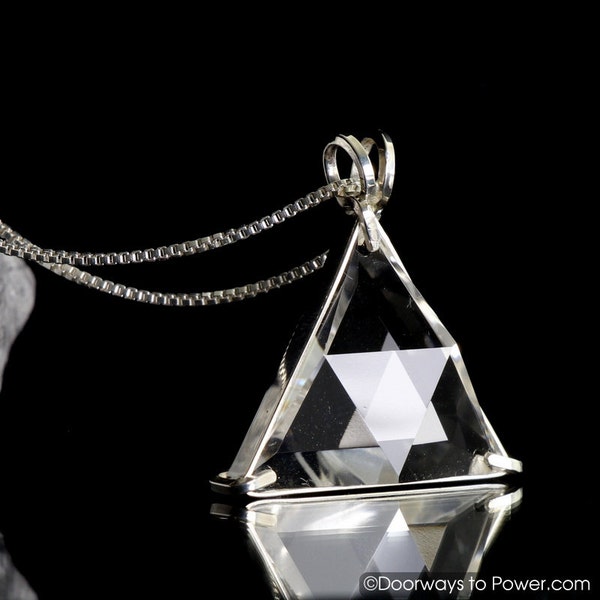 Clear Quartz Star of David Vogel Crystal Healing Pendant  'Protective Shield'  .925 SS