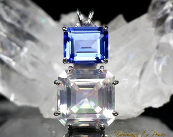 エンジェルオーラアースハートクリスタルペンダント、シベリアブルークォーツ付き、925スターリングシルバーA++ヒーラーネックレスペンダント