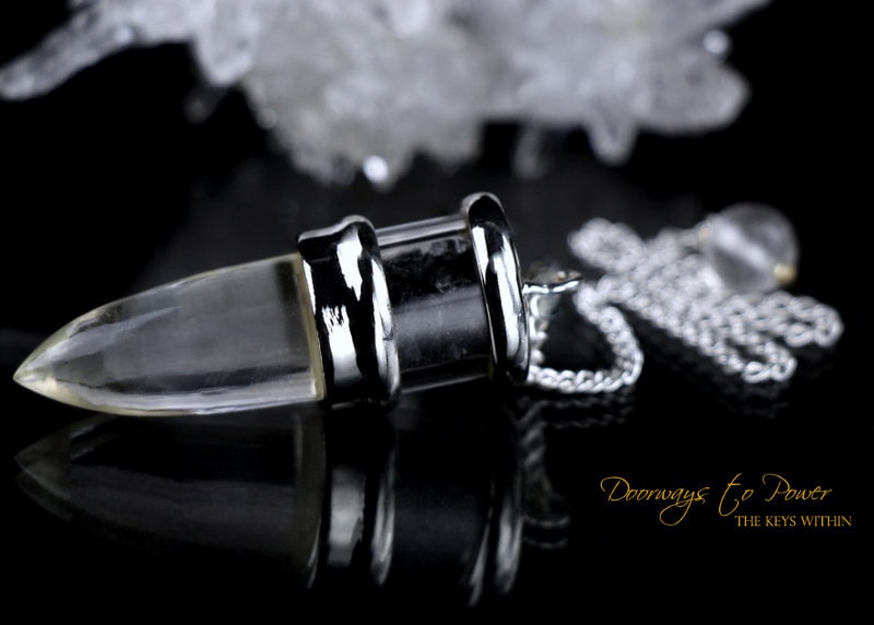 Clear Quartz Black Tourmaline Crystal Pendulum Sterling Silver - Etsy