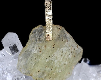 Libyan Desert Glass Light Language Pendant 14k Ultra Rare
