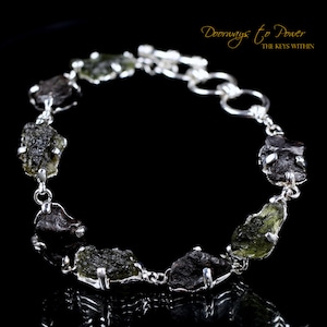 Moldavite & Meteorite Crystal Bracelet