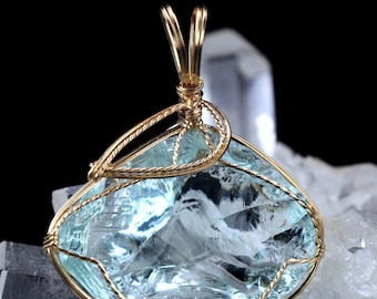 Aqua Serenity Andara Pendant 14k 'Atlantean Hologram' Ultra Rare 1995 Original lady Nellie Monatomic Andaras Mt Shasta Ca