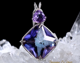 Tanzine Tanzan Aura Amethyst Magician Stone Crystal Pendant SS