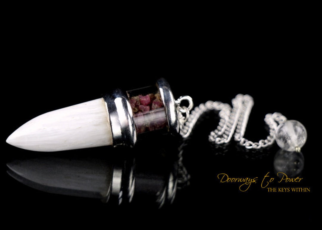 Scolecite & Ruby Crystal Pendulum Sterling Silver - Etsy