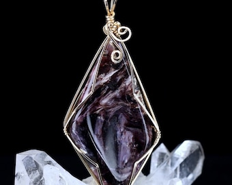 Charoite Crystal Pendant 14k